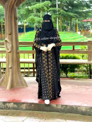 💥 প্রিমিয়াম দুবাই চেরি কাপড় পার্শিয়ালি 4 পার্ট, রাজকীয় আবায়া বোরকা